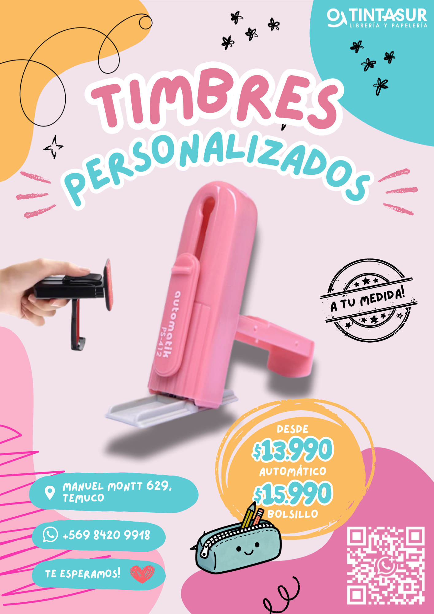 Timbre personalizado fabricado por Tintasur